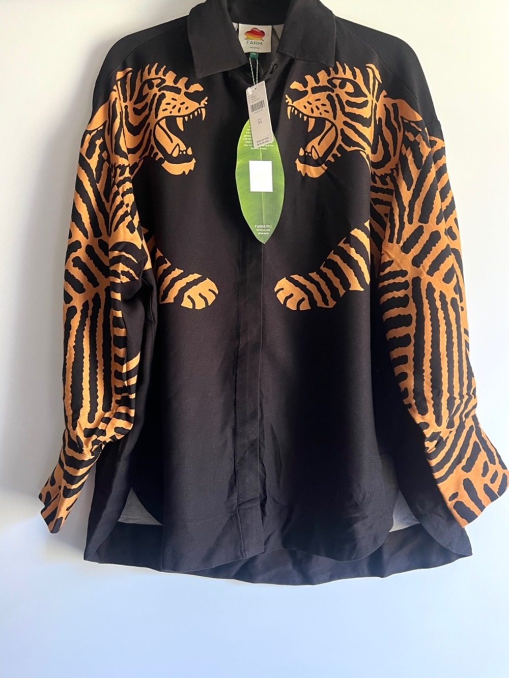 FARM Rio Black Roaring Tigers Long Sleeve Shirt Size XS NWT - Picture 5 of 16
